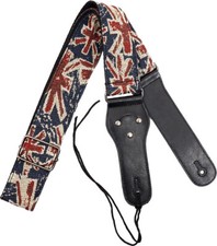 Viking Réglable Guitare Sangle, Union Jack Motif, 6.5cm Large, 63cm-120cm Long