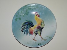 Rare belle assiette à magnifique décor de Coq St Amand Hamage début XXème