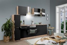Cuisine équipée kitchenette Chêne Noir Merle 240 CM respekta