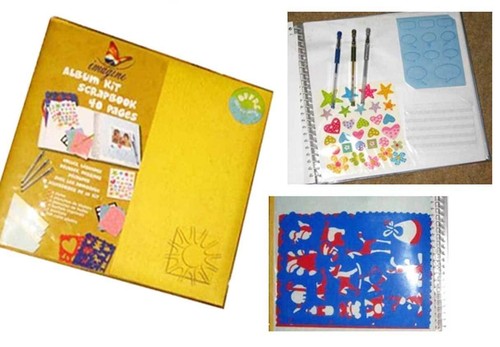 Album kit scrapbooking jaune - album,