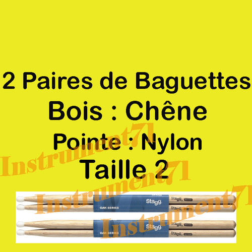 Paires baguettes batterie - baguettes,