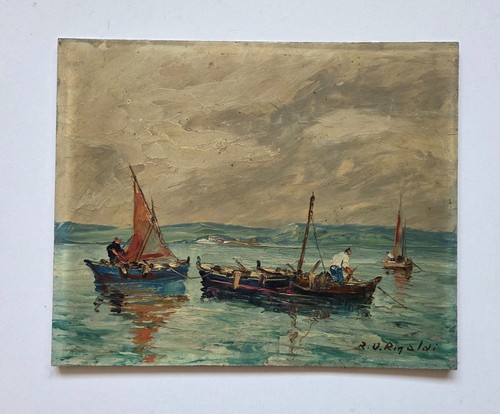 Huile sur panneau paysage
