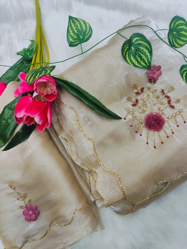 Sari indien bollywood beige - indien,