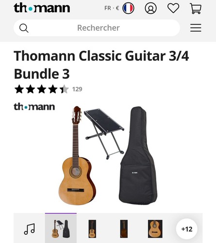 Guitare classique thomann 4 - guitare, 3/4
