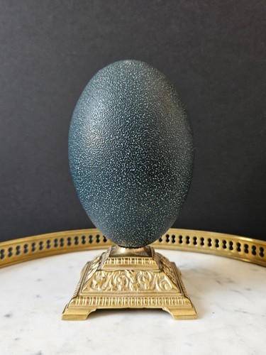 Oeuf autruche socle laiton - d'autruche,,