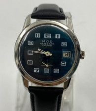 1960's Vintage Mod Ancre 15 Rubis Manaul Wind Watch Blue Art Deco Gents 35mm Men