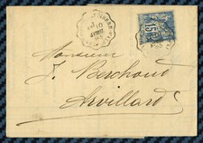 YT#101 obl. convoyeur-ligne ALBERTVILLE à St-PIERRE-en-FAUCIGNY s/lettre - 1893