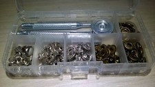 Bouton pression metal 15 pcs argenté + 15 pcs bronzé 12 mm + outil 4 pcs