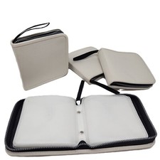 IKEA CD/DVD Case Holder Wallet White Hejan 19546 (4) Fabric Zipper