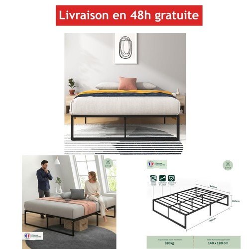 Zinus lorelai sommier 140x190 - sommier,