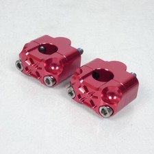 Paire pontet de guidon universel Rouge Ø22mm réhausse 22mm 3AS Racing pour moto