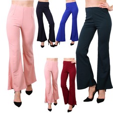 Pantalons Femme Flare Campana Zampa Élastiques Svasés Neufs
