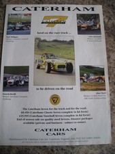 CATERHAM 7 MOTORSPORT PAUL MILLIGAN CLIVE RICHARDS ALAN NICOL ADVERT A4 FILE 54