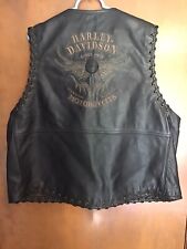 Harley Davidson Motorcycle Vest Black Leather Size 2XL since 1903
