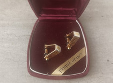 Boutons de manchettes en plaqué or 18 cts ... Prestige de Parsenn dans son écrin