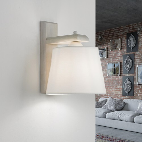 Bois lampe mur tissu - de,