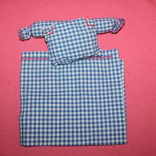 Draps vichy lit - , poupée