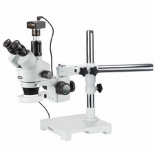 Microscope Stéréo Zoom À Bras Élévé AmScope 3,5X-45X Avec Caméra USB 3MP
