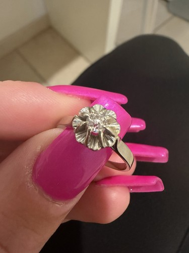 Bague solitaire blanc - bague,