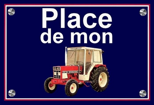 Plaque place mon - mon, tracteur