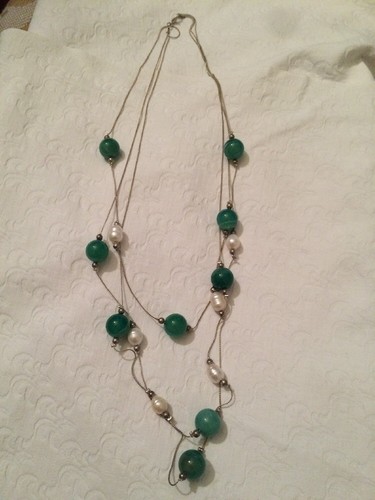 Collana tono argento con - collana,