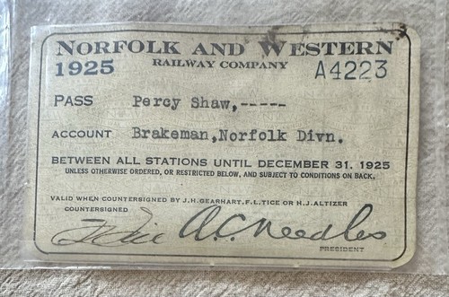 Vintage employee rail pass - employee,