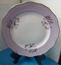 ASSIETTE PLATE DECO PORCELAINE FLEURS L'AMANDINOISE ST-AMAND 59 MODELE FABIOLA