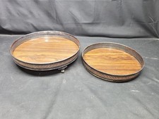 Vintage The Sheffield Silver Co. & Formica 12.25" & 10.75" Serving Trays