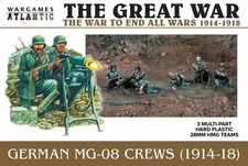 Allemand MG-08 Équipages (1914-1918) - 1:56 Chiffres (x3) Wargames Atlantic
