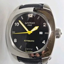 Locman 1970 Men's Watch Swiss Automatic 46mm Black Dial