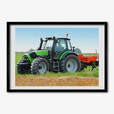 Tulup Photo 70x50cm Cadre Le salon MDF Décor Tracteur sur le terrain