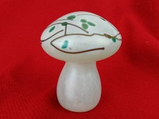  Enameled crystal Loetz kralik Art Deco antique glass leg, mushroom 