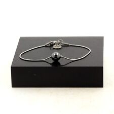 Bracelet en acier inoxydable 1 Perle Hématite 8 mm. Fabriqué en France