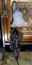 Antique Italian wall lamp, cherub, putto, angel, lamp, chandelier, Art Nouveau