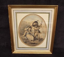 ancien petit tableau dessins