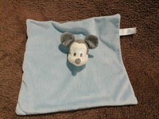 Doudou plat Mickey bleu et