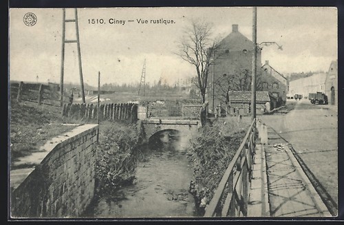 Cpa ciney vue rustique 1912 - ciney,,
