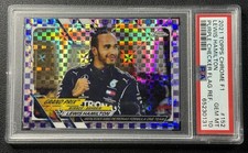 LEWIS HAMILTON PSA 10 2021 TOPPS CHROME F1 #152 PURPLE CHECKER FLAG REF 28/199
