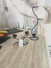 porte bougie photophore bougeoir  fer forgé lot de 2 décoration  de table