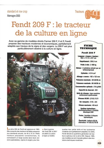 Tracteur fendt 209 le - 209,