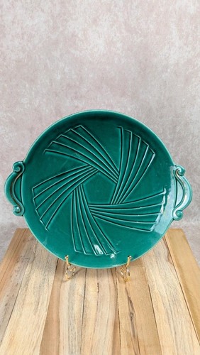 Plat céramique verte - plat, en