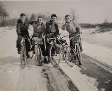 Cyclists Snow Road ⚠️ 1949