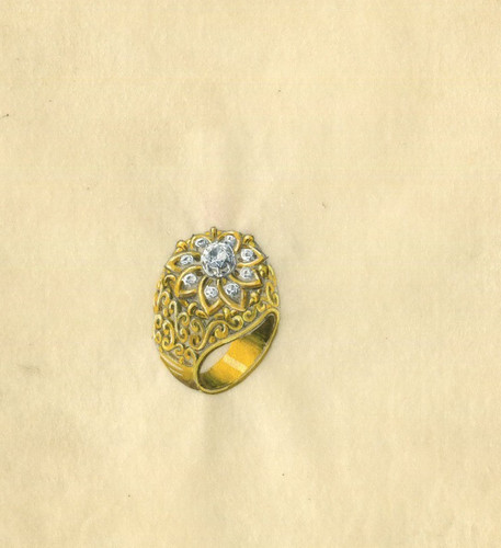 Bague vintage dessin - art, déco