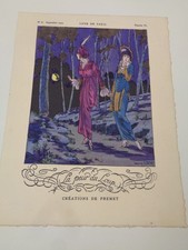 Pochoir de mode "Créations de Premet" / Revue Luxe de Paris 1913 Louis Icart