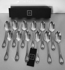 ENSEMBLE DE 12 CUILLERES À SOUPE EN METAL ARGENTE CHRISTOFLE  MARLY