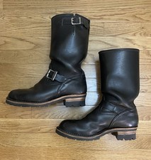 Wesco Boots Engineer Boss Men’s 10 D Black Leather Lined Vibram Lug Sole USA