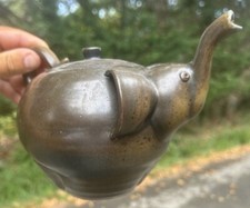 Vintage Antique Ceramic Design Elephant Sandstone Teapot