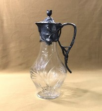 ART NOUVEAU carafe / ewer model TULIPS SILVER METAL AND CRYSTAL WMF GALLIA