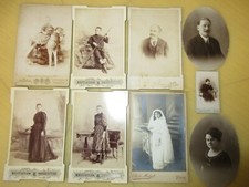 LOT of 9 OLD CARDBOARD PHOTOS 