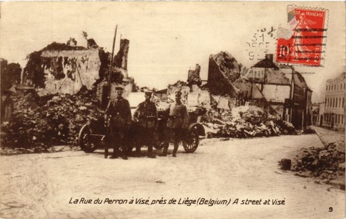 Cpa militaire rue perron - cpa,